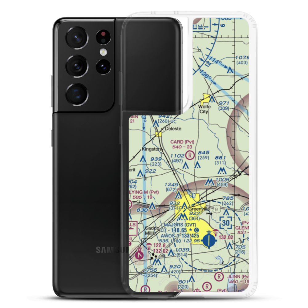 Card Aerodrome (0TX9) VFR Sectional Samsung Case Samsung Galaxy S21 Ultra model shown