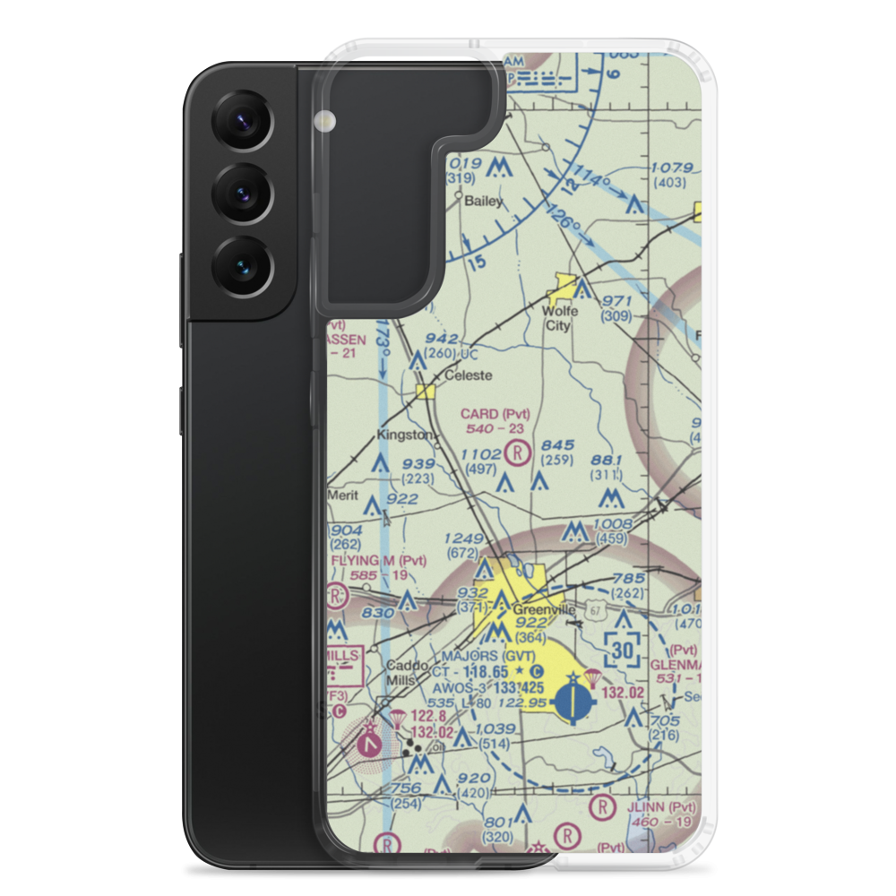 Card Aerodrome (0TX9) VFR Sectional Samsung Case Samsung Galaxy S22 Plus model shown