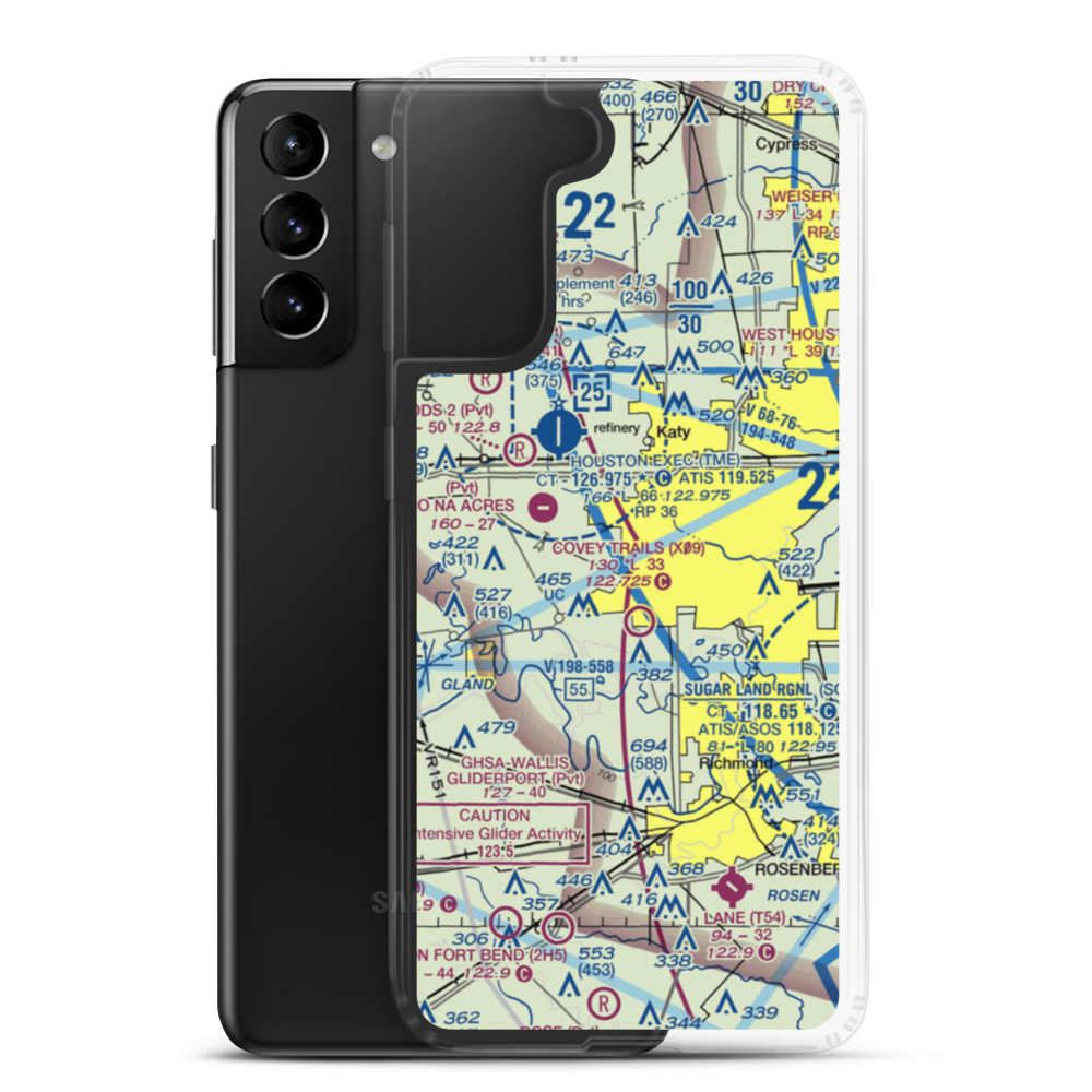 Cardiff Brothers Airport (US-0240) VFR Sectional Samsung Case Samsung Galaxy S21 Plus model shown