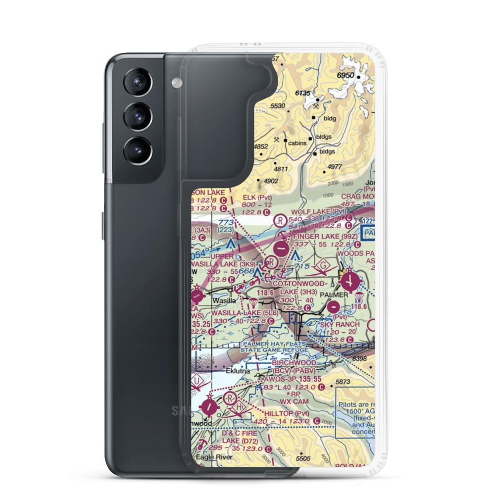 Cardwell Strip (34AK) VFR Sectional Samsung Case Samsung Galaxy S21 model shown