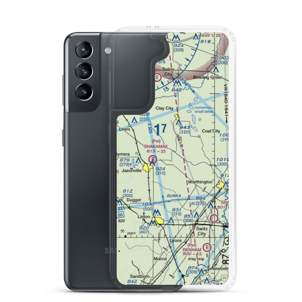 Careferre Acres Airport (8II1) VFR Sectional Samsung Case Samsung Galaxy S21 model shown