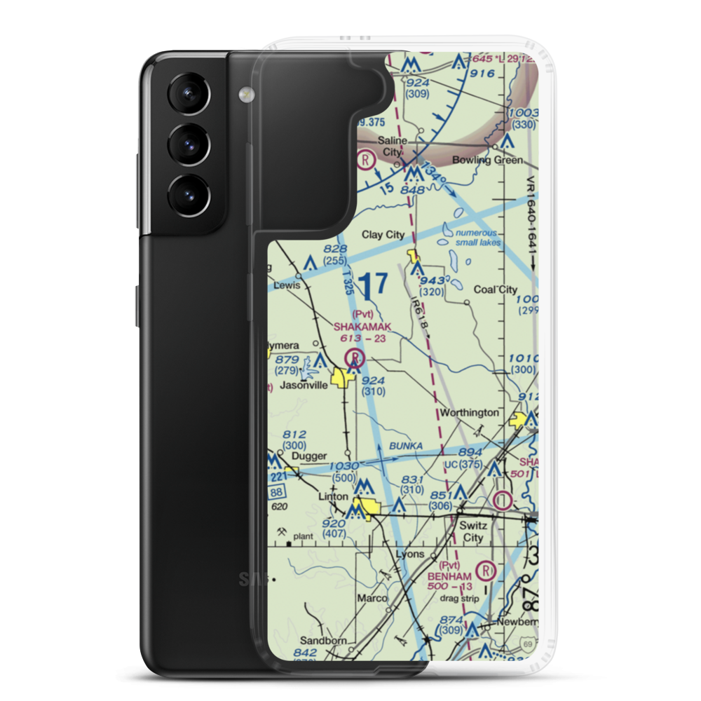 Careferre Acres Airport (8II1) VFR Sectional Samsung Case Samsung Galaxy S21 Plus model shown