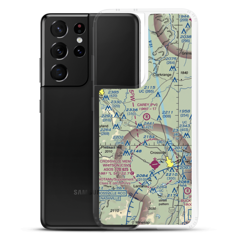 Carey Airport (TN56) VFR Sectional Samsung Case Samsung Galaxy S21 Ultra model shown