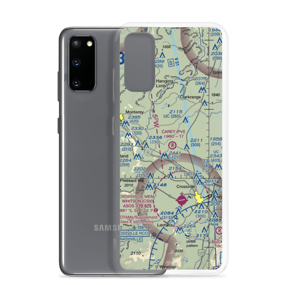 Carey Airport (TN56) VFR Sectional Samsung Case Samsung Galaxy S20 model shown