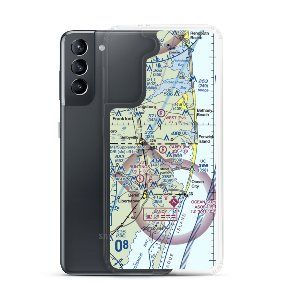 Carey Field (4MD3) VFR Sectional Samsung Case Samsung Galaxy S21 model shown
