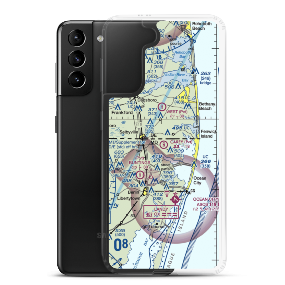 Carey Field (4MD3) VFR Sectional Samsung Case Samsung Galaxy S21 Plus model shown