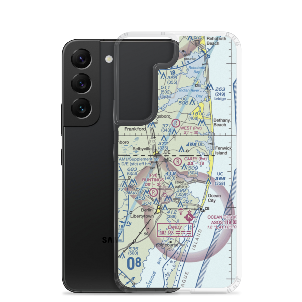 Carey Field (4MD3) VFR Sectional Samsung Case Samsung Galaxy S22 model shown