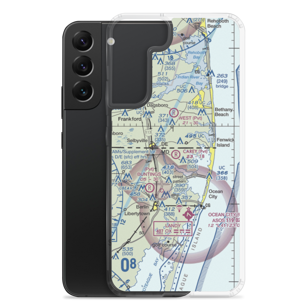 Carey Field (4MD3) VFR Sectional Samsung Case Samsung Galaxy S22 Plus model shown
