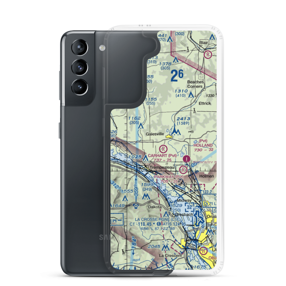 Carhart Farms Airport (4WI8) VFR Sectional Samsung Case Samsung Galaxy S21 model shown