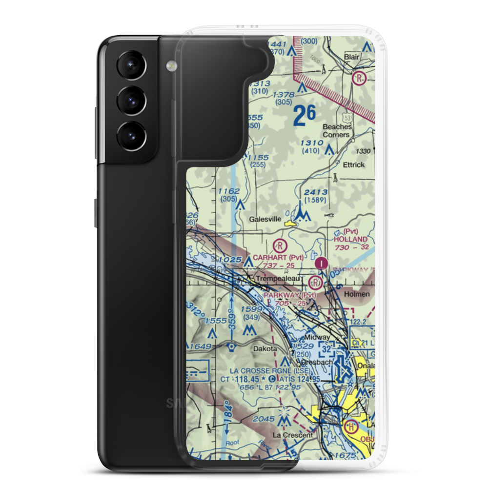 Carhart Farms Airport (4WI8) VFR Sectional Samsung Case Samsung Galaxy S21 Plus model shown