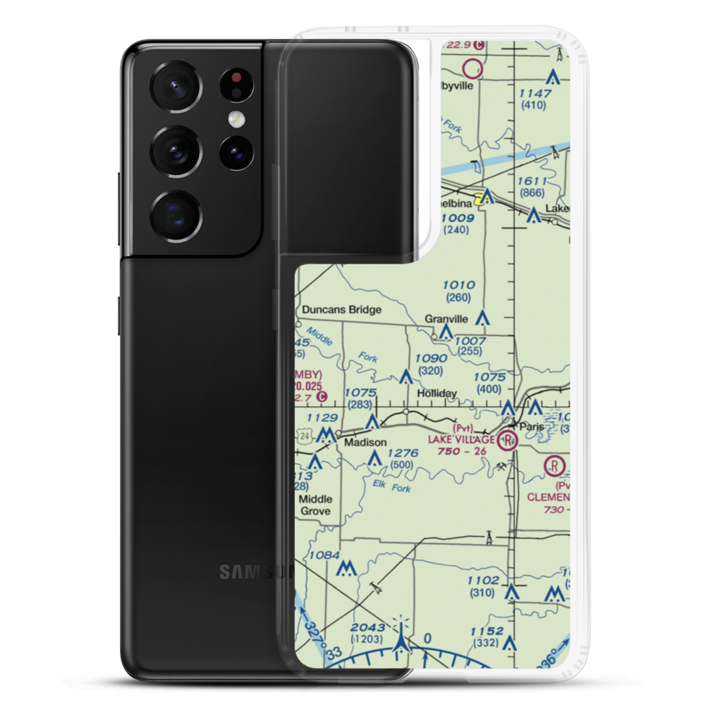 Carl Ensor Airport (61MO) VFR Sectional Samsung Case Samsung Galaxy S21 Ultra model shown