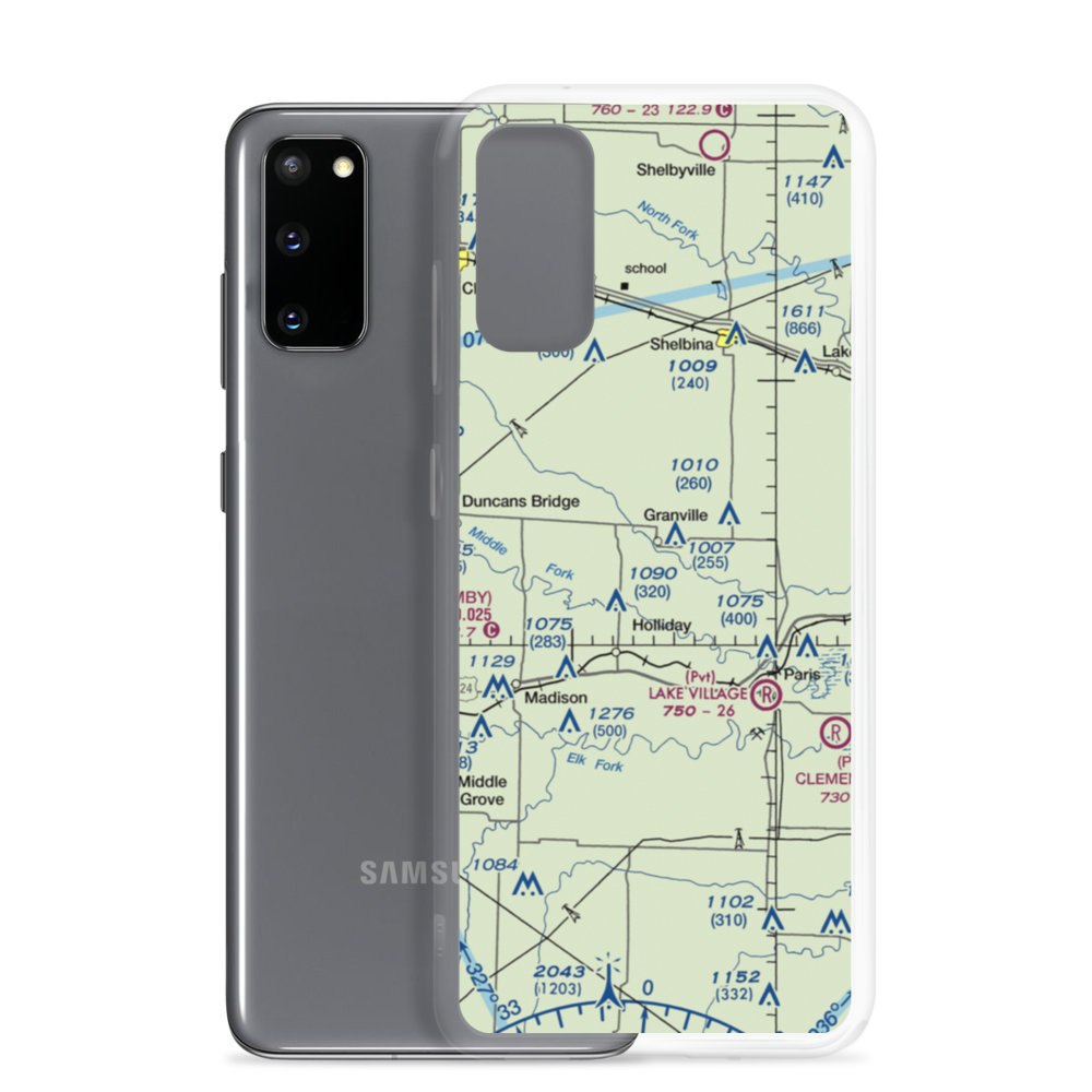 Carl Ensor Airport (61MO) VFR Sectional Samsung Case Samsung Galaxy S20 model shown