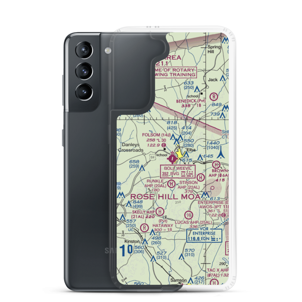 Carl Folsom Airport (14J) VFR Sectional Samsung Case Samsung Galaxy S21 model shown