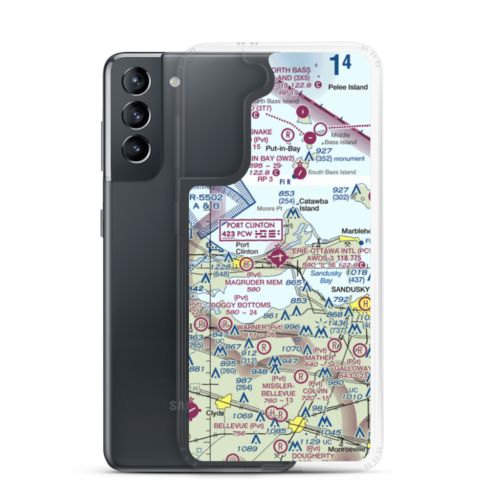 Carl R Keller Field (PCW) VFR Sectional Samsung Case Samsung Galaxy S21 model shown