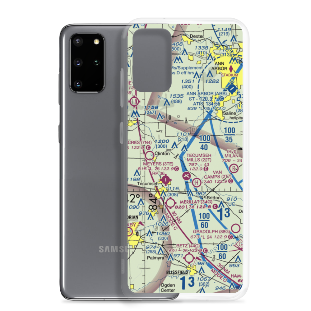 Carl's Airport (MI70) VFR Sectional Samsung Case Samsung Galaxy S20 Plus model shown