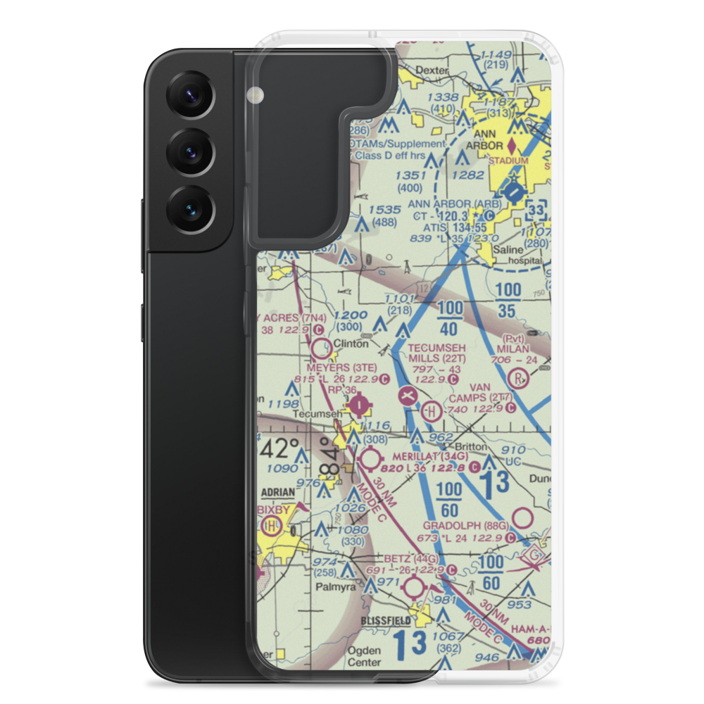 Carl's Airport (MI70) VFR Sectional Samsung Case Samsung Galaxy S22 Plus model shown