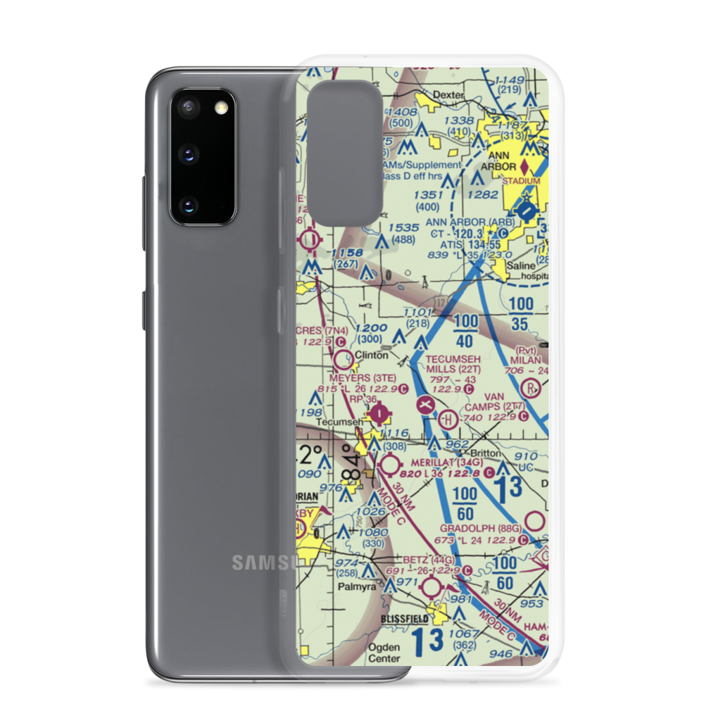 Carl's Airport (MI70) VFR Sectional Samsung Case Samsung Galaxy S20 model shown