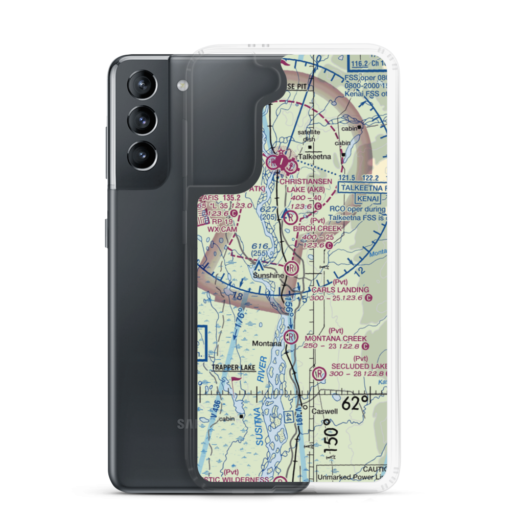 Carl's Landing Airport (AK19) VFR Sectional Samsung Case Samsung Galaxy S21 model shown