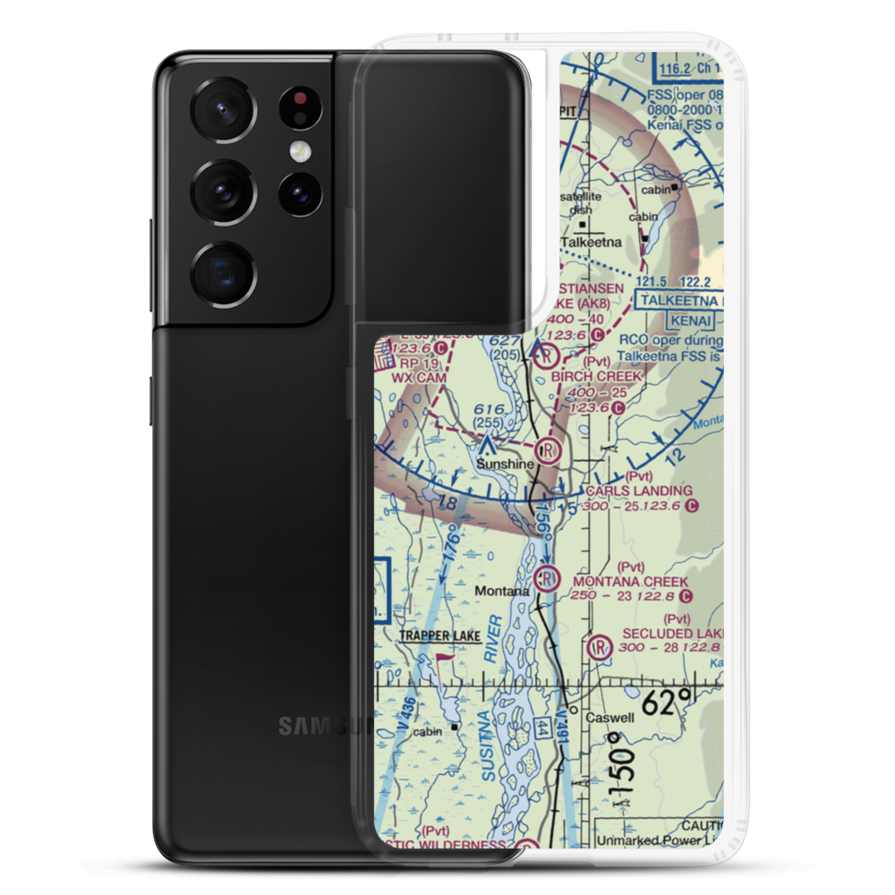 Carl's Landing Airport (AK19) VFR Sectional Samsung Case Samsung Galaxy S21 Ultra model shown