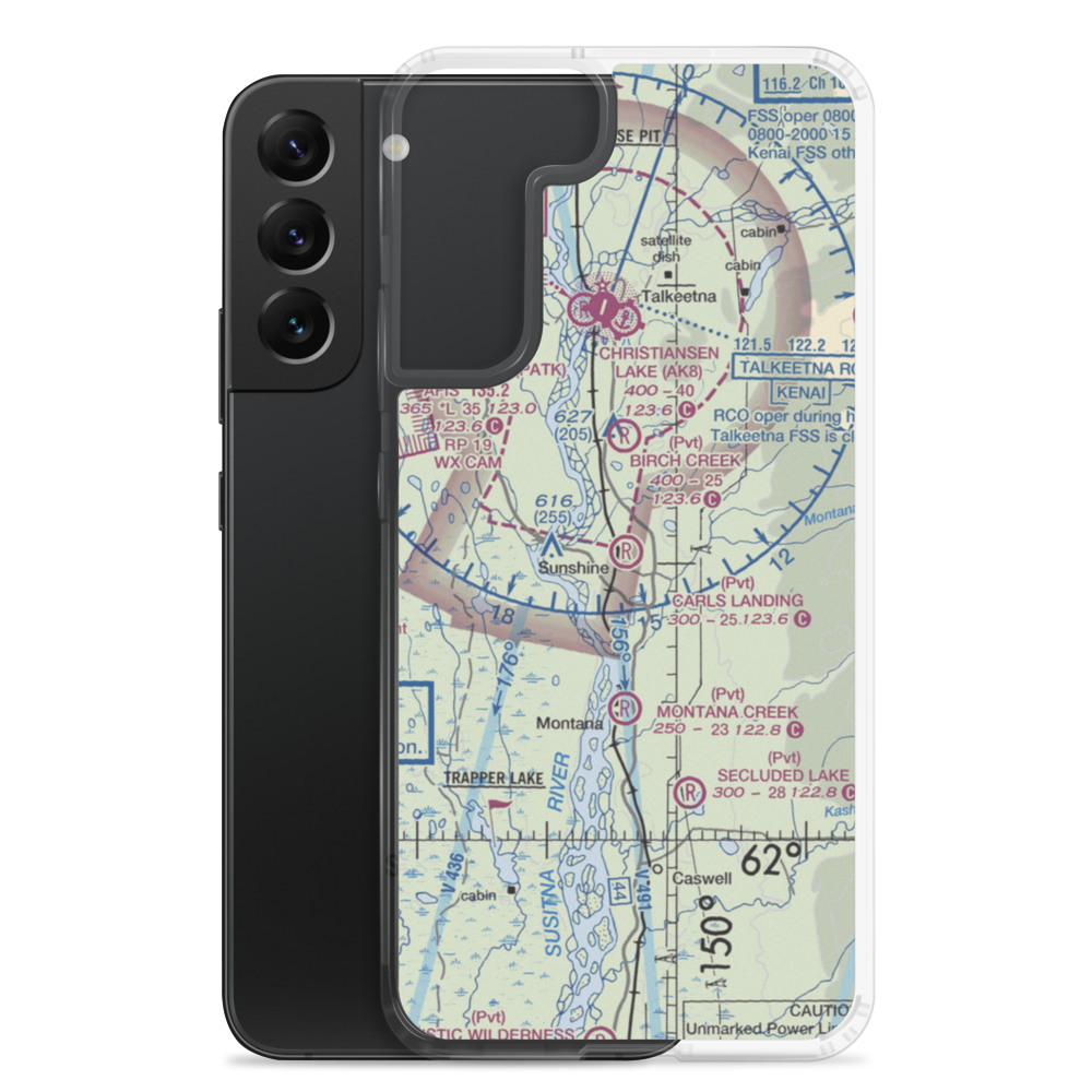 Carl's Landing Airport (AK19) VFR Sectional Samsung Case Samsung Galaxy S22 Plus model shown