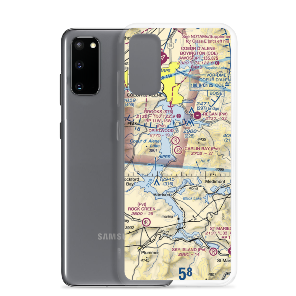 Carlin Bay Airport (ID43) VFR Sectional Samsung Case Samsung Galaxy S20 model shown