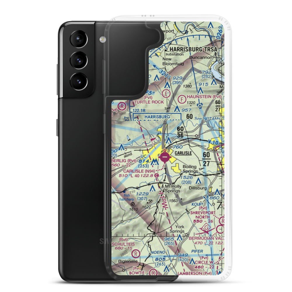 Carlisle Barracks Heliport (N95) VFR Sectional Samsung Case Samsung Galaxy S21 Plus model shown
