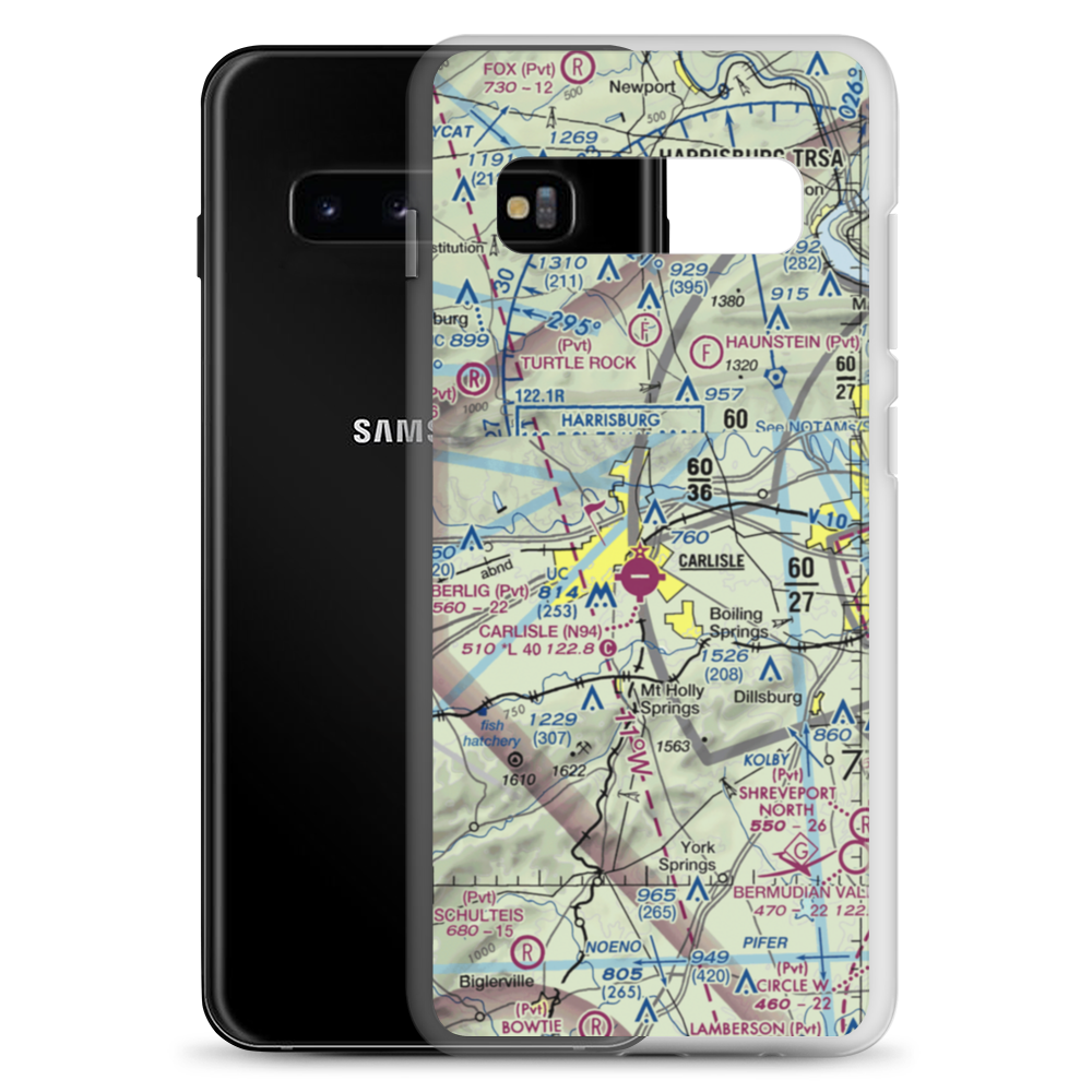 Carlisle Barracks Heliport (N95) VFR Sectional Samsung Case Samsung Galaxy S10+ model shown