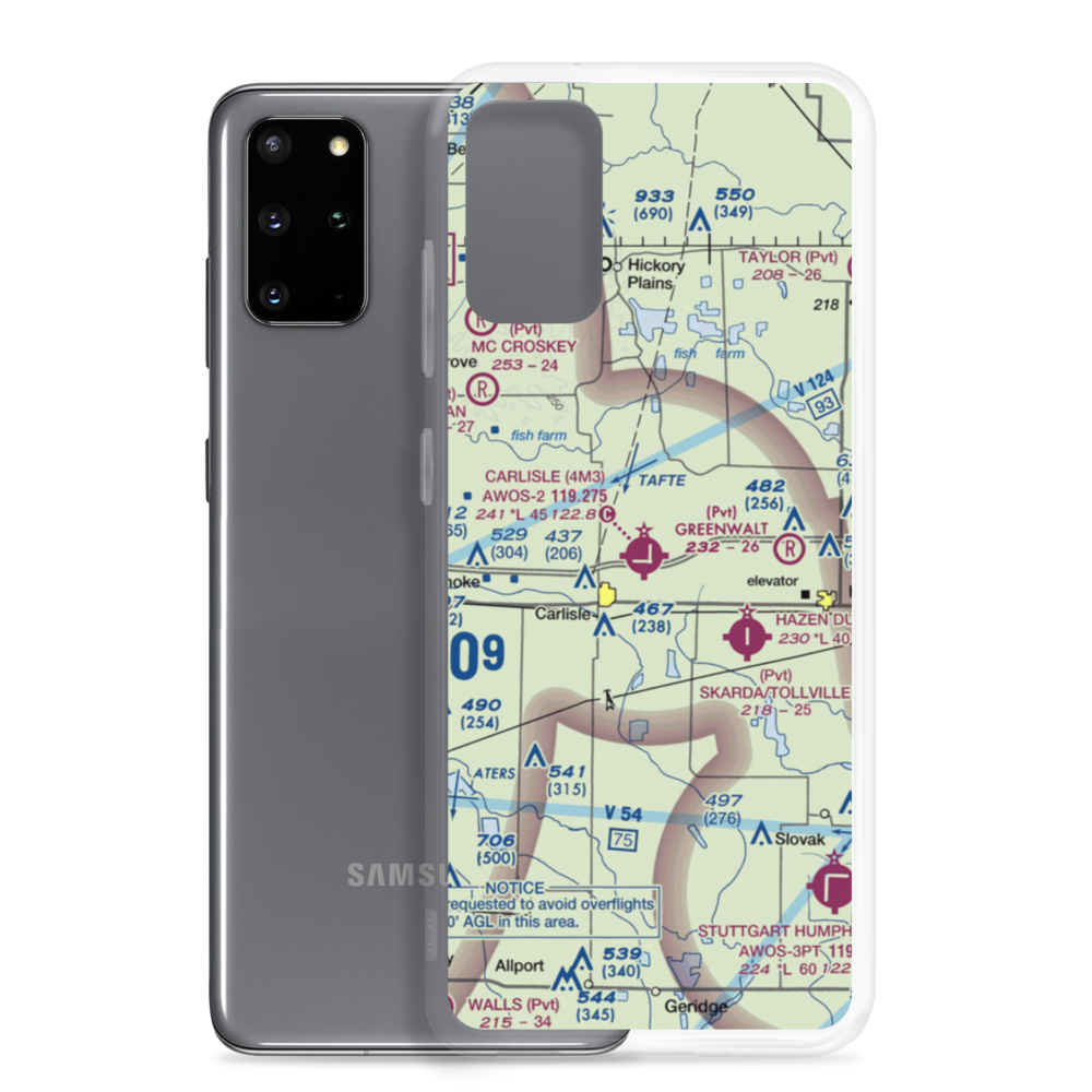 Carlisle Municipal Airport (4M3) VFR Sectional Samsung Case Samsung Galaxy S20 Plus model shown