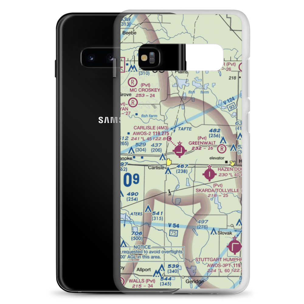 Carlisle Municipal Airport (4M3) VFR Sectional Samsung Case Samsung Galaxy S10+ model shown