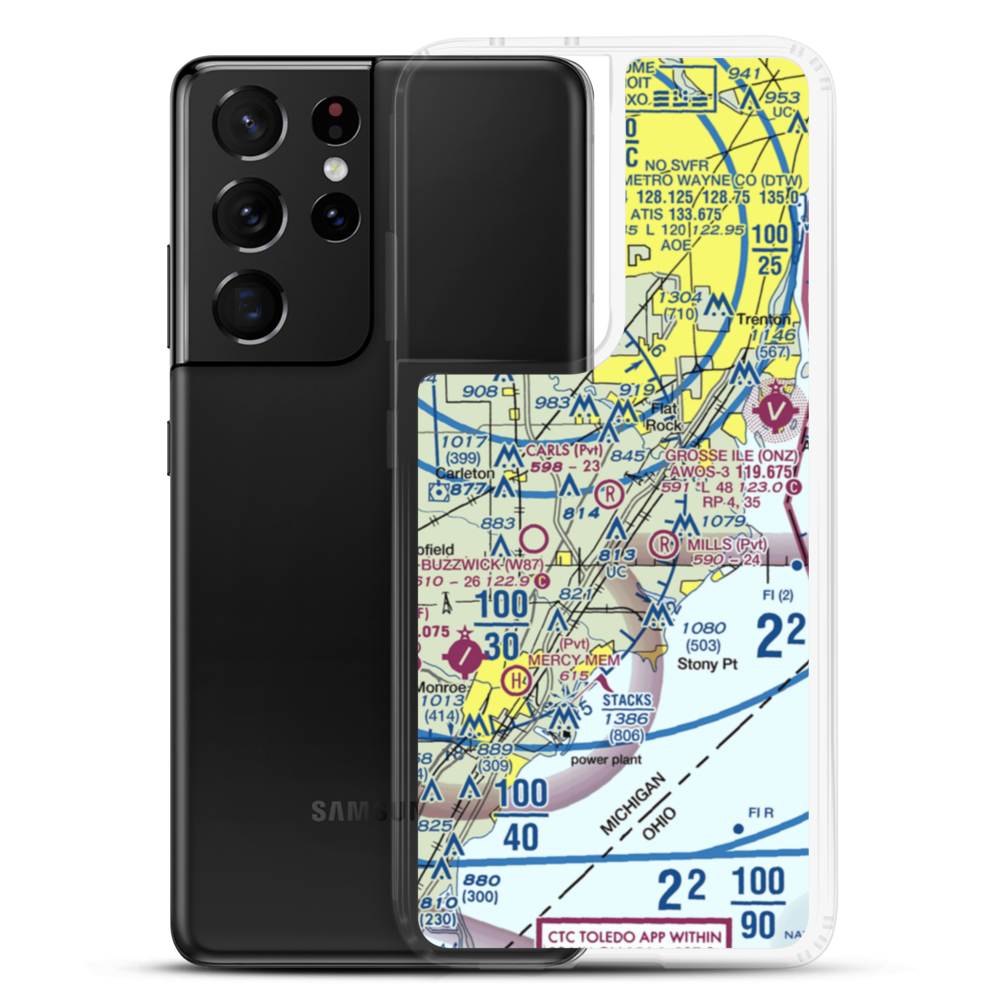 Carls Airport (78MI) VFR Sectional Samsung Case Samsung Galaxy S21 Ultra model shown
