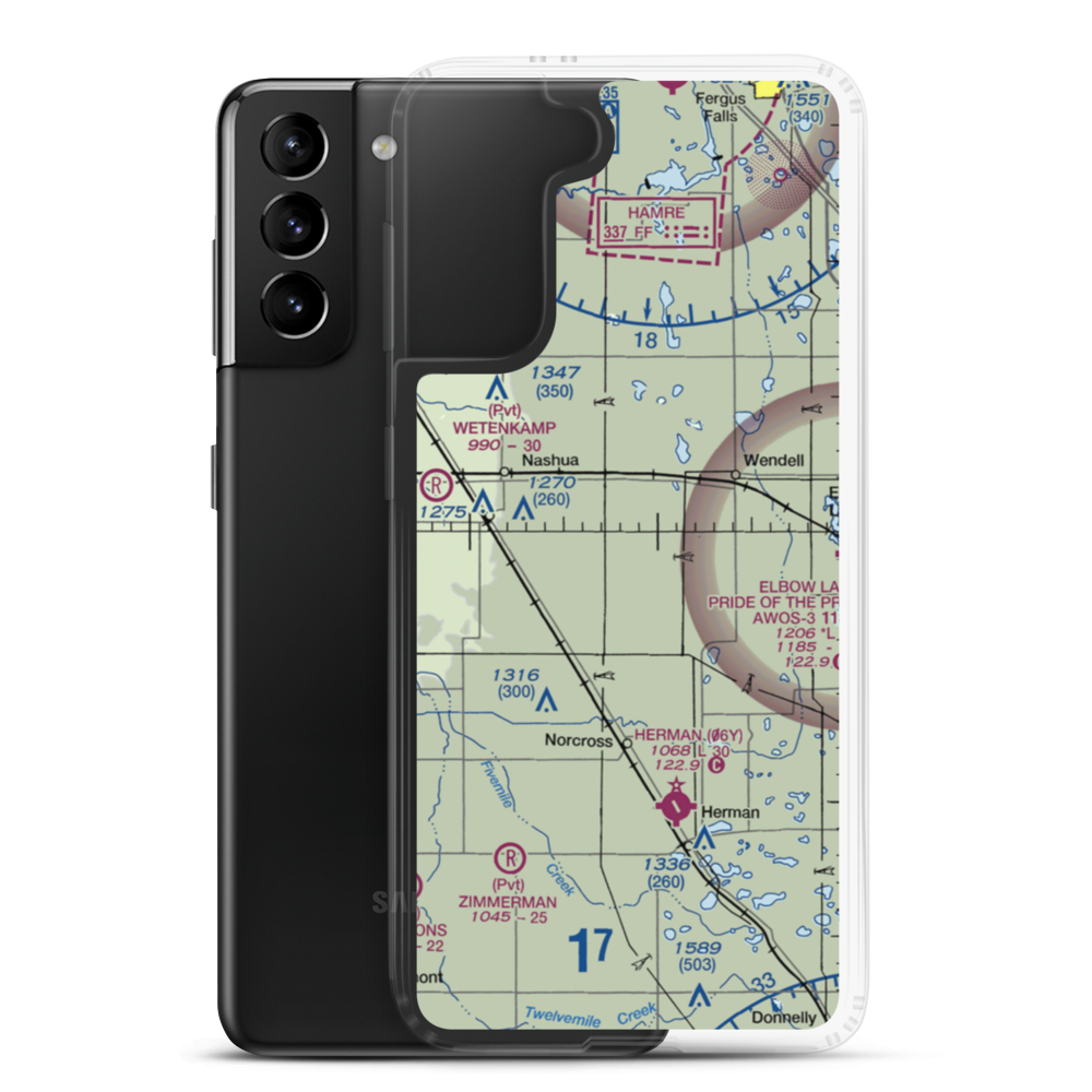 Carlson Agricultural Airport (1MY1) VFR Sectional Samsung Case Samsung Galaxy S21 Plus model shown