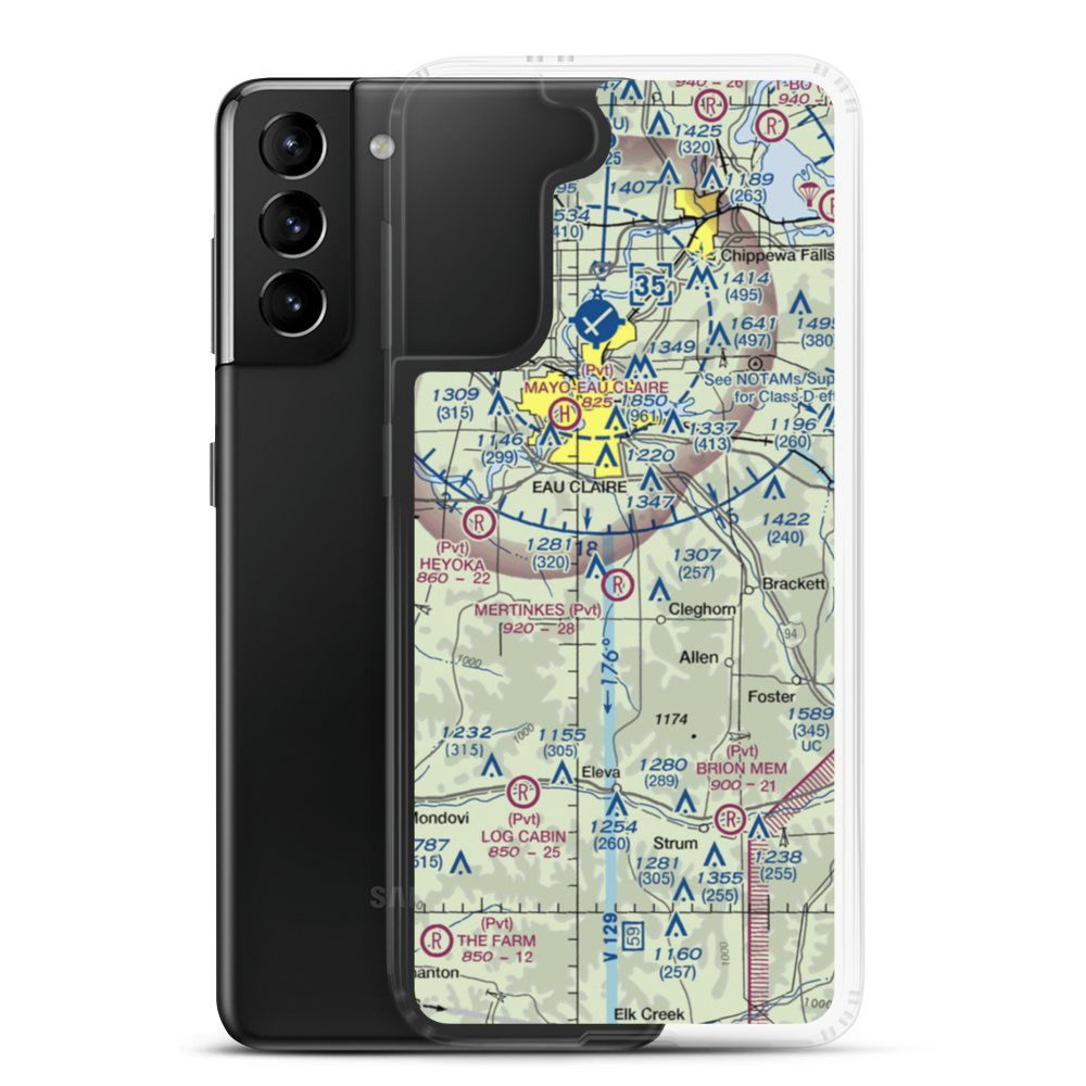 Carlson Airport (4WI5) VFR Sectional Samsung Case Samsung Galaxy S21 Plus model shown