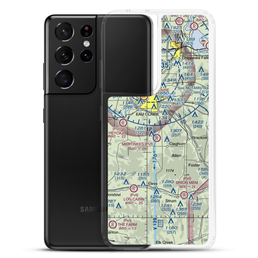 Carlson Airport (4WI5) VFR Sectional Samsung Case Samsung Galaxy S21 Ultra model shown