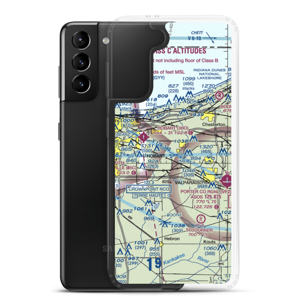 Carlson Farm Airport (3IN3) VFR Sectional Samsung Case Samsung Galaxy S21 Plus model shown