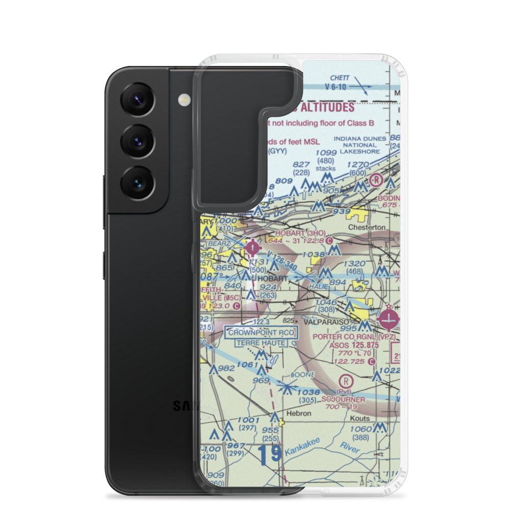 Carlson Farm Airport (3IN3) VFR Sectional Samsung Case Samsung Galaxy S22 model shown
