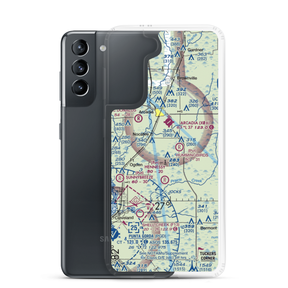 Carlstrom Field (92FL) VFR Sectional Samsung Case Samsung Galaxy S21 model shown