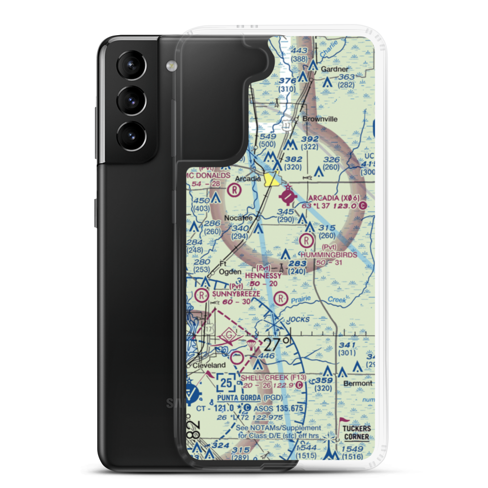 Carlstrom Field (92FL) VFR Sectional Samsung Case Samsung Galaxy S21 Plus model shown