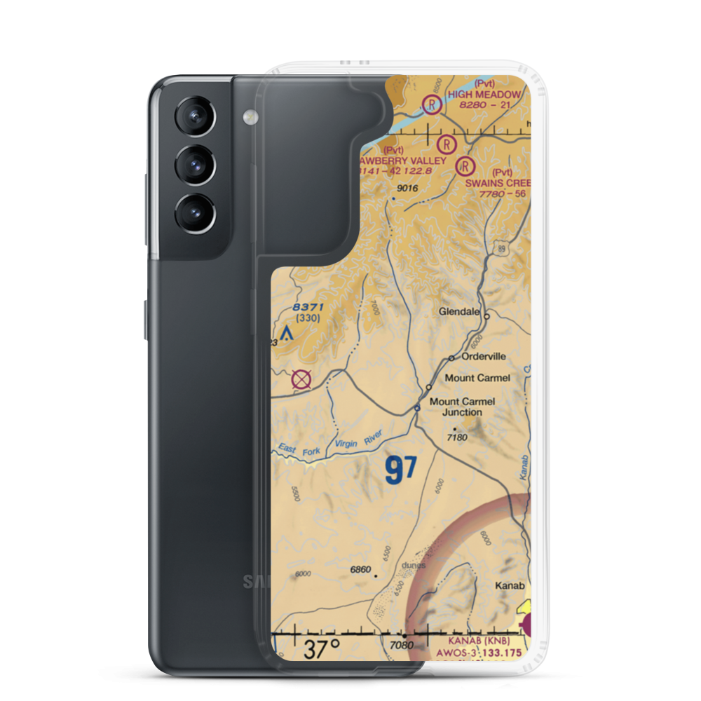 Carmel Mountain Ranch Airport (UT37) VFR Sectional Samsung Case Samsung Galaxy S21 model shown