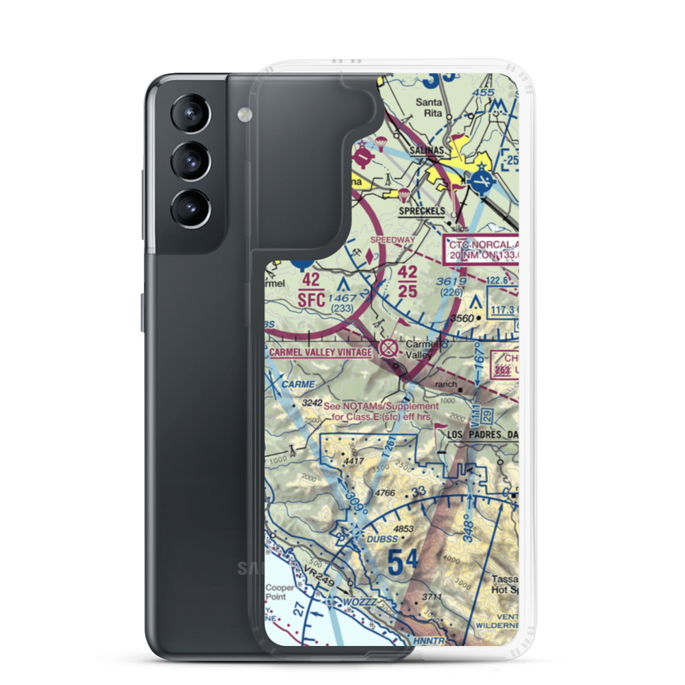 Carmel Valley (O62) VFR Sectional Samsung Case Samsung Galaxy S21 model shown