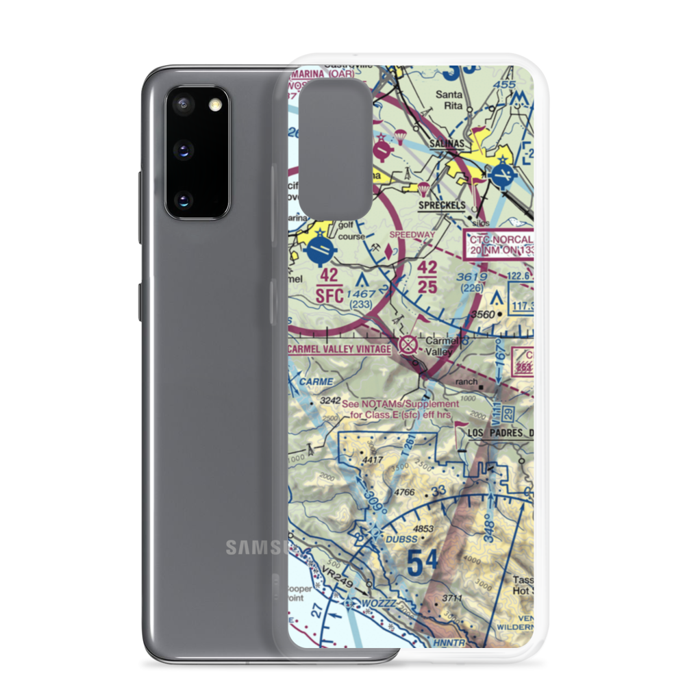Carmel Valley (O62) VFR Sectional Samsung Case Samsung Galaxy S20 model shown