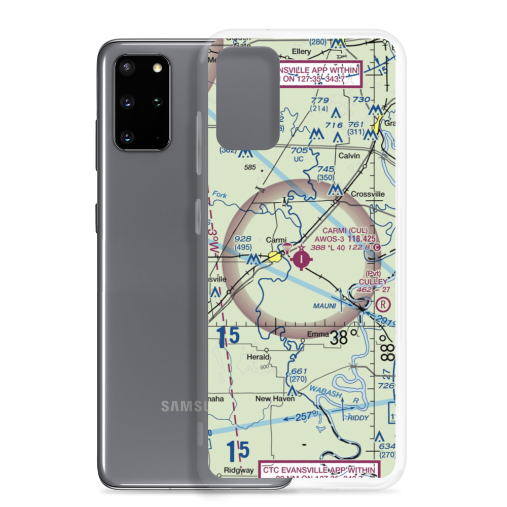 Carmi Municipal Airport (CUL) VFR Sectional Samsung Case Samsung Galaxy S20 Plus model shown