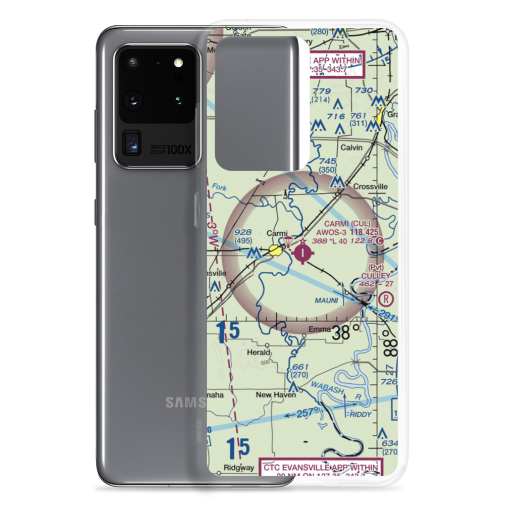 Carmi Municipal Airport (CUL) VFR Sectional Samsung Case Samsung Galaxy S20 Ultra model shown
