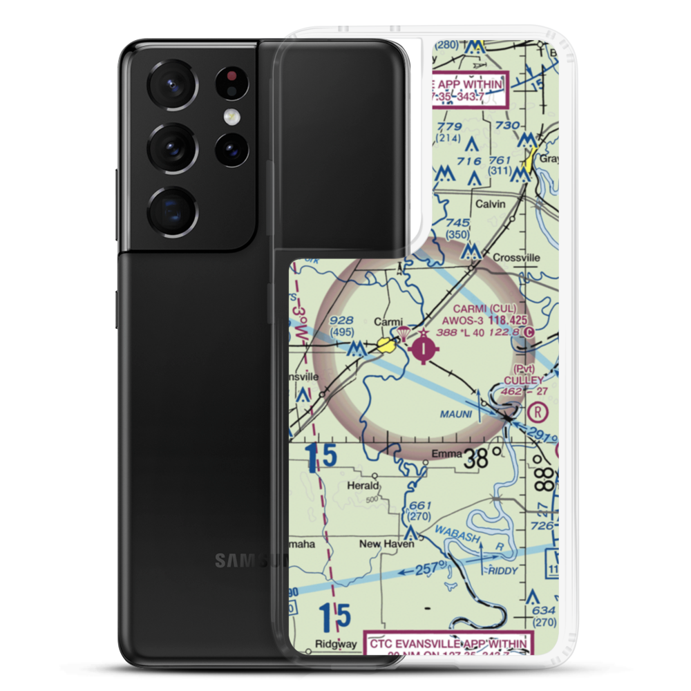 Carmi Municipal Airport (CUL) VFR Sectional Samsung Case Samsung Galaxy S21 Ultra model shown