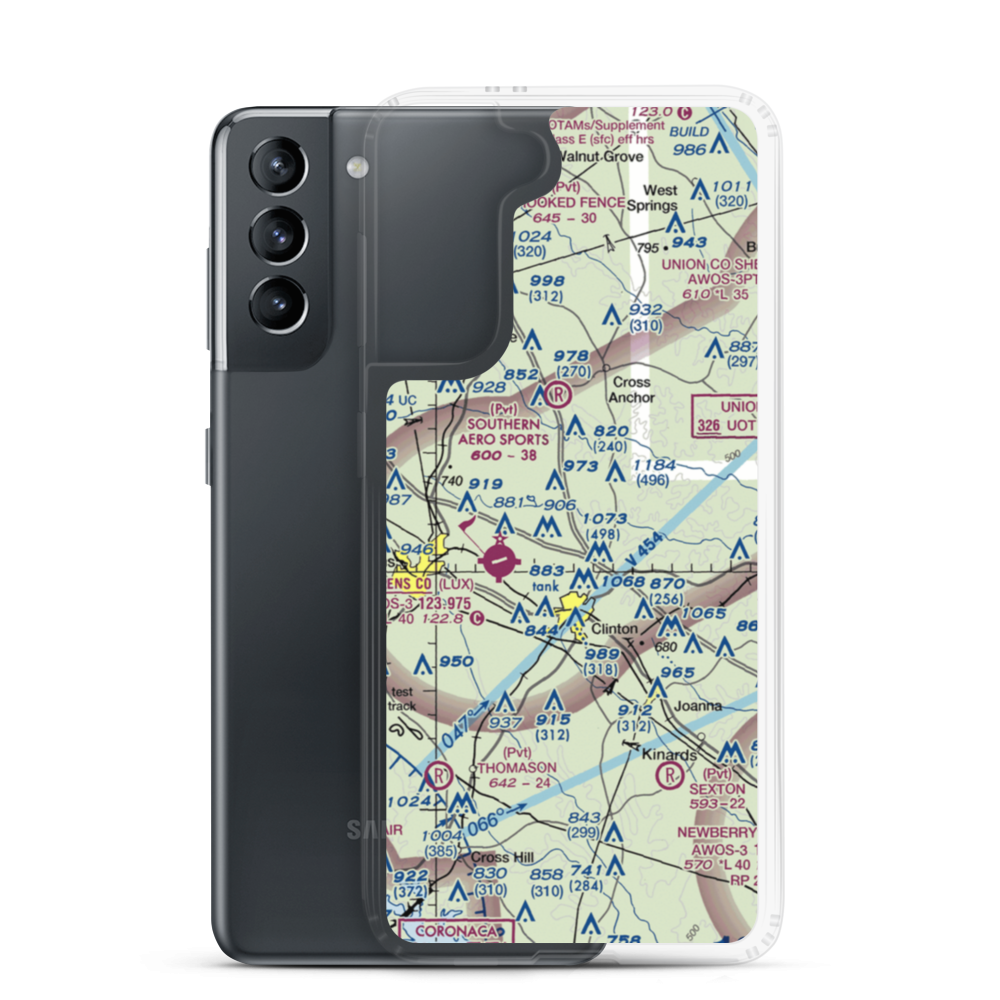 Carolina Cow Country Airport (17SC) VFR Sectional Samsung Case Samsung Galaxy S21 model shown