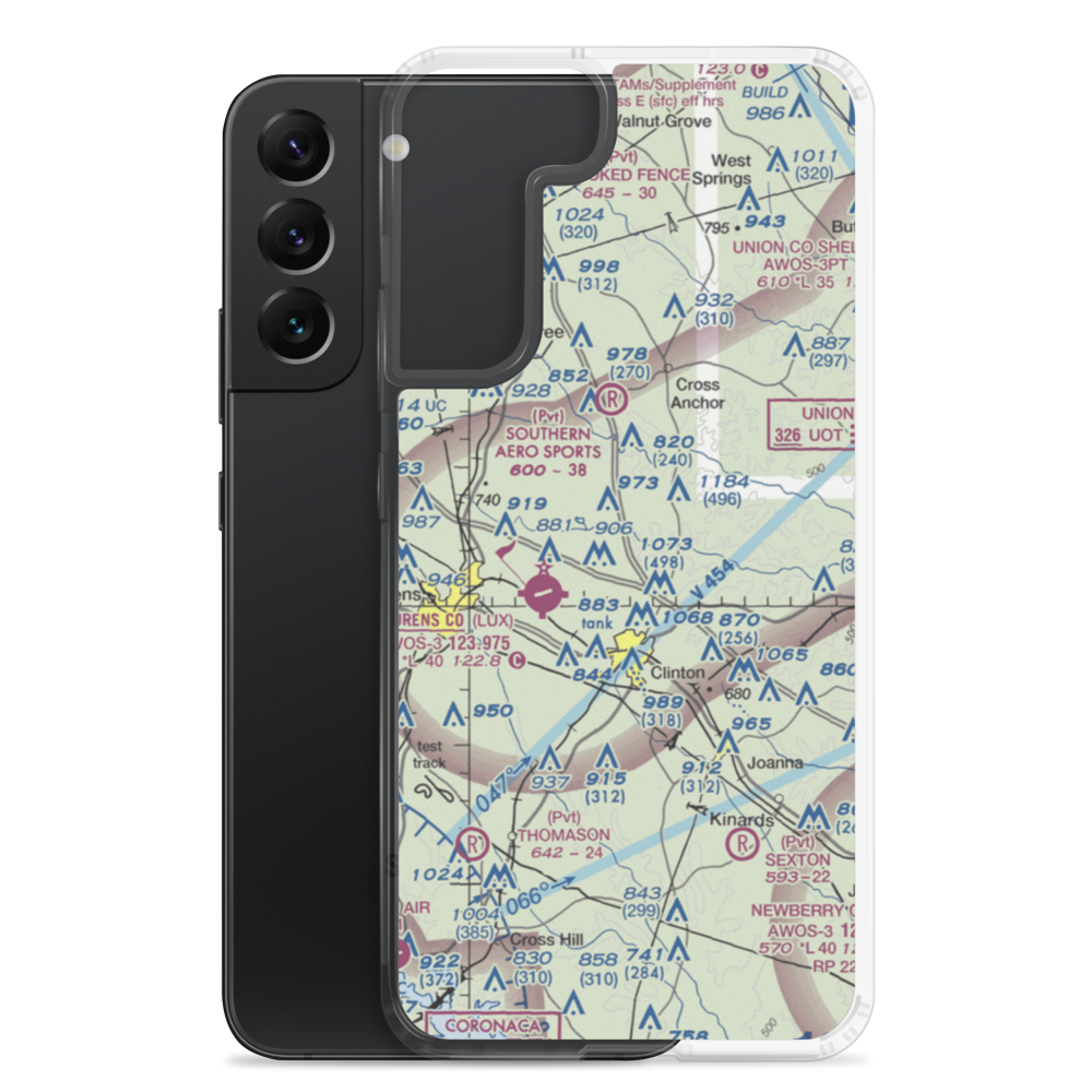Carolina Cow Country Airport (17SC) VFR Sectional Samsung Case Samsung Galaxy S22 Plus model shown