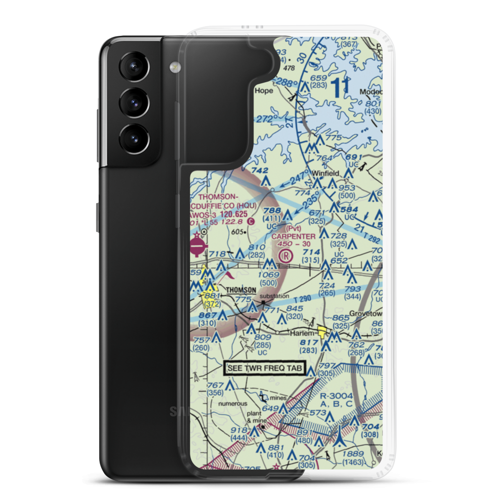 Carpenter Airport (0GE7) VFR Sectional Samsung Case Samsung Galaxy S21 Plus model shown
