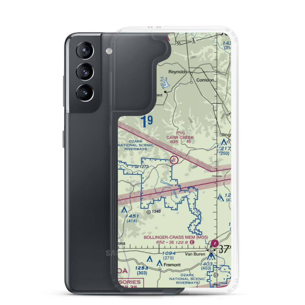 Carr Creek Airport (93MO) VFR Sectional Samsung Case Samsung Galaxy S21 model shown