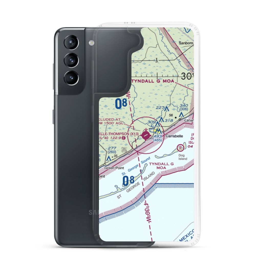 Carrabelle Thompson Airport (X13) VFR Sectional Samsung Case Samsung Galaxy S21 model shown