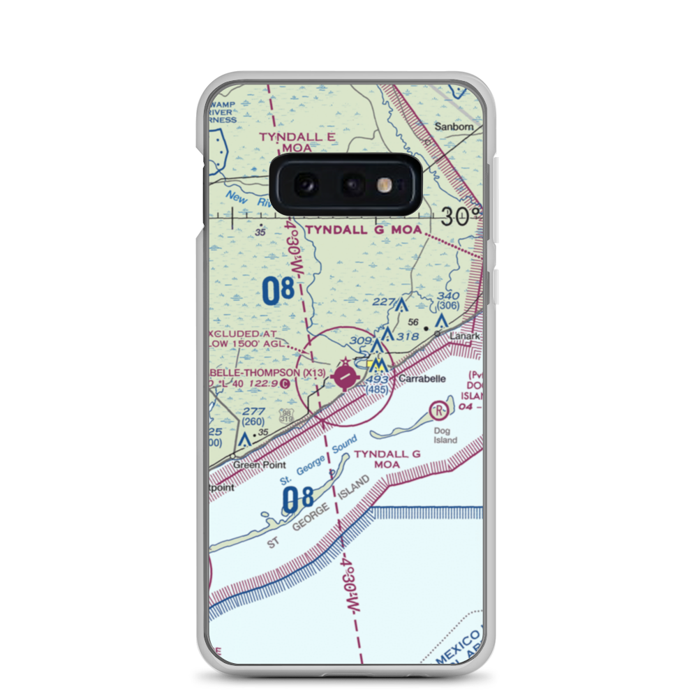 Carrabelle Thompson Airport (X13) VFR Sectional Samsung Case Samsung Galaxy S10e model shown