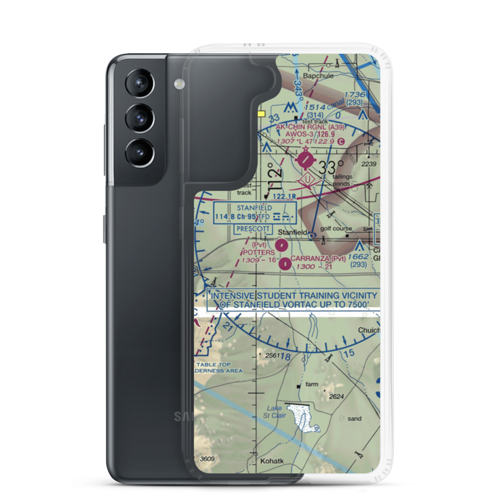 Carranza Farm Airstrip (5AZ7) VFR Sectional Samsung Case Samsung Galaxy S21 model shown